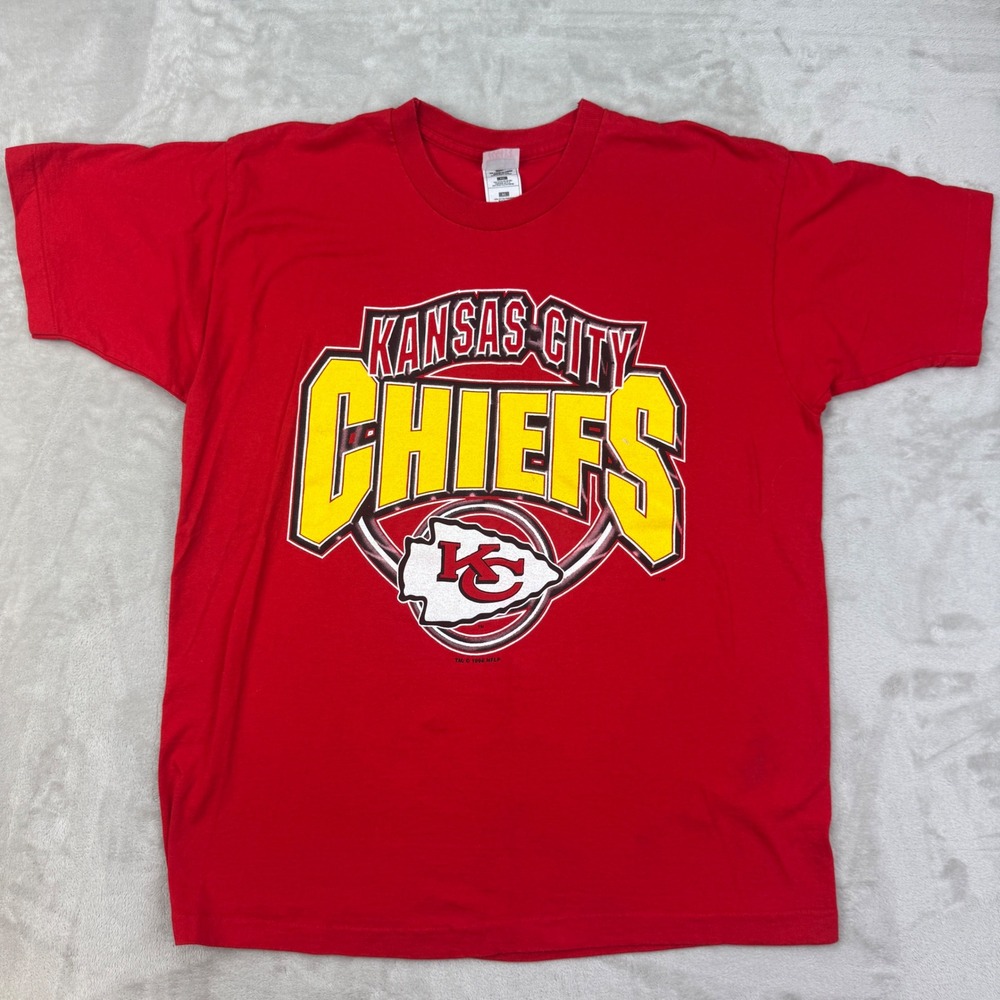 Vintage 90s Kansas City Chiefs Graphic Shirt Mens XL Red Fruit of the Loom 1996⁠